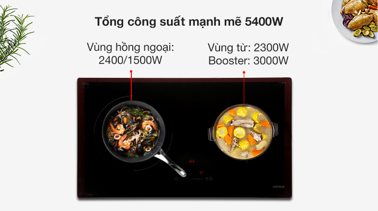 Bếp từ hồng ngoại âm 2 vùng nấu Hafele HC-M772D 536.61.695