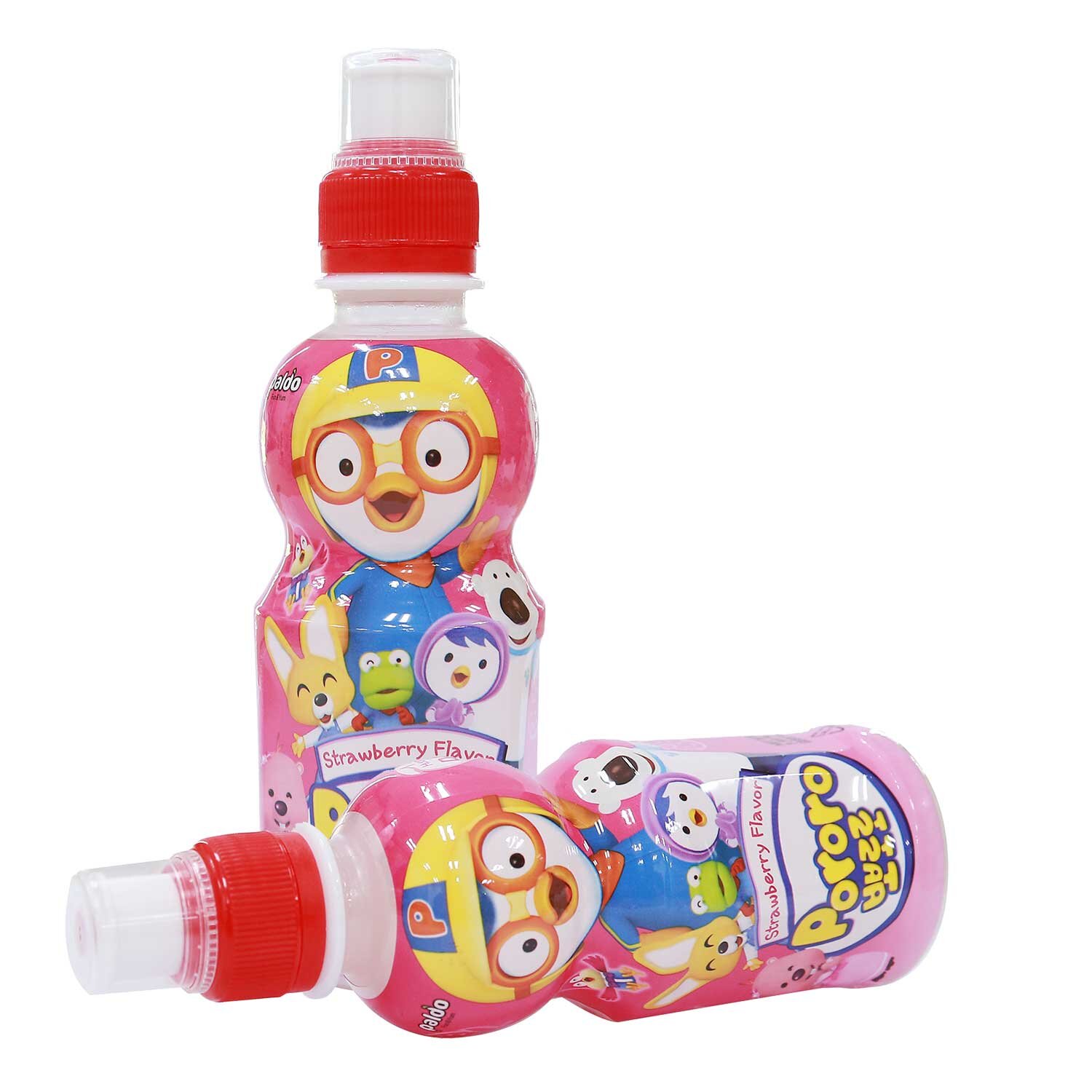 Nước uống Pororo vị dâu chai 235ml  Nước uống Pororo vị dâu chai 235ml