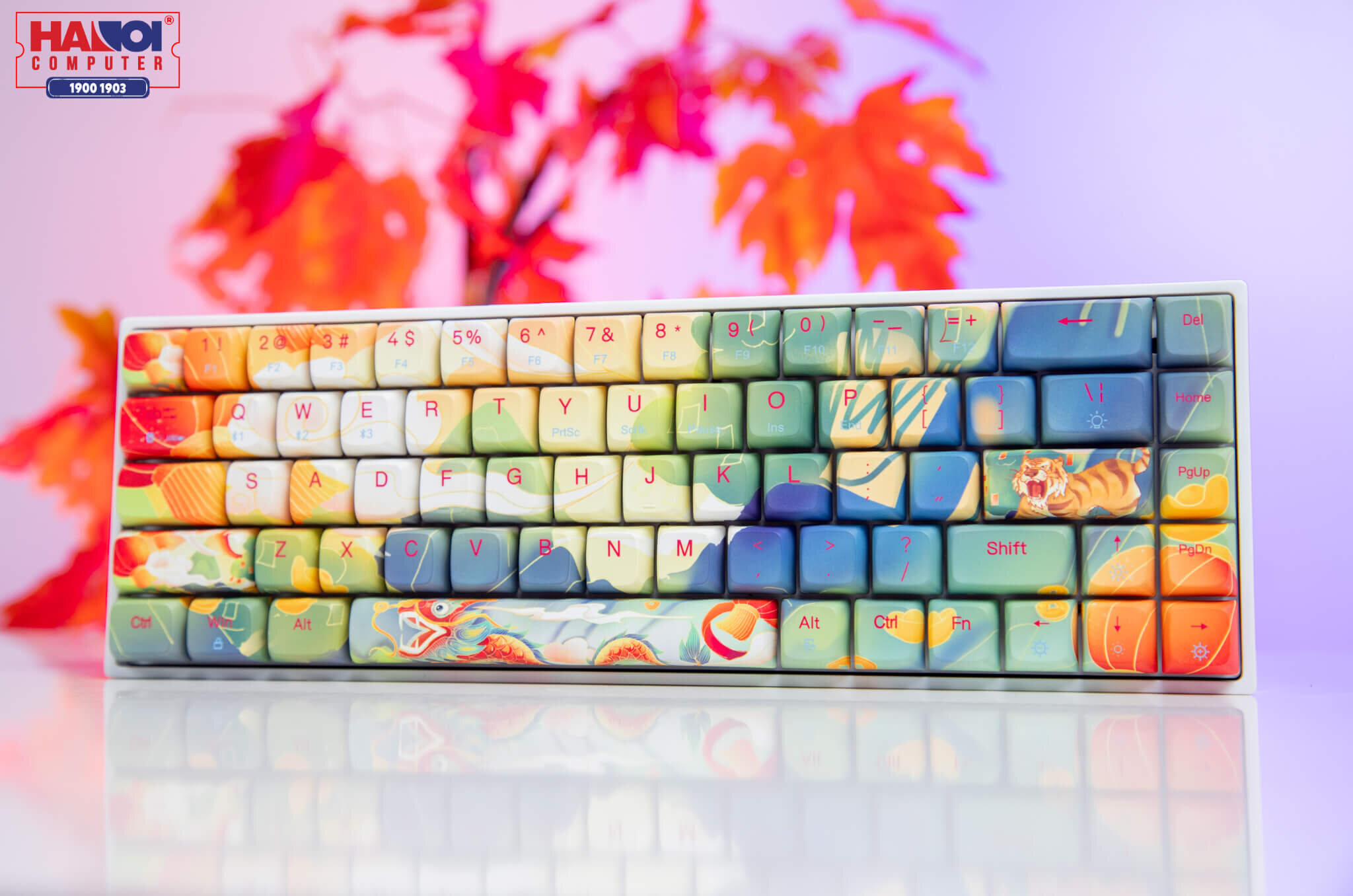 Bàn phím cơ không dây Newmen GM680 Dual Mode Jungle Red sw (USB/Bluetooth) 2