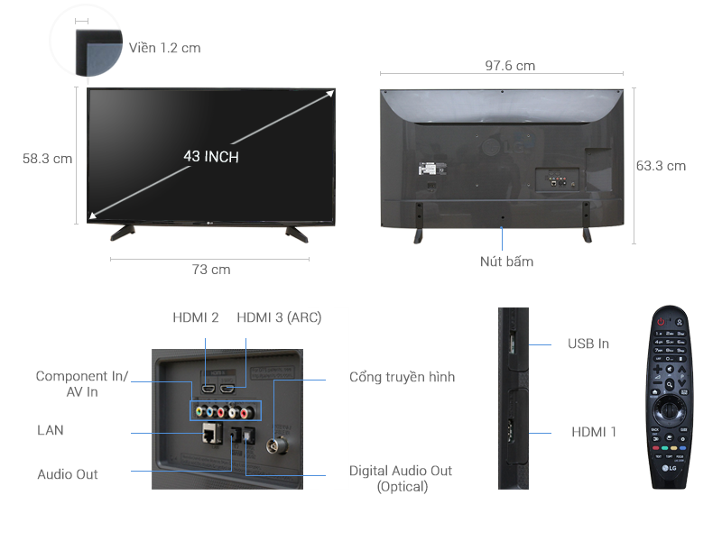 Smart Tivi LG 43 inch 43UH617T