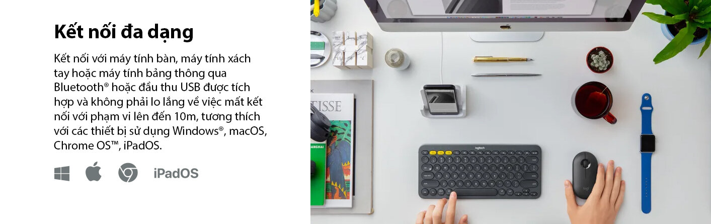 Chuột không dây Logitech M350 Pebble White 3