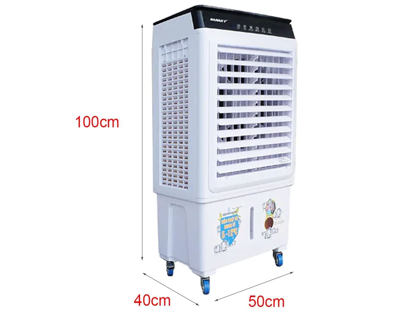 Quạt hơi nước Sanaky VH5500AR sở hữu thiết kế kiểu dáng đứng gọn gàng