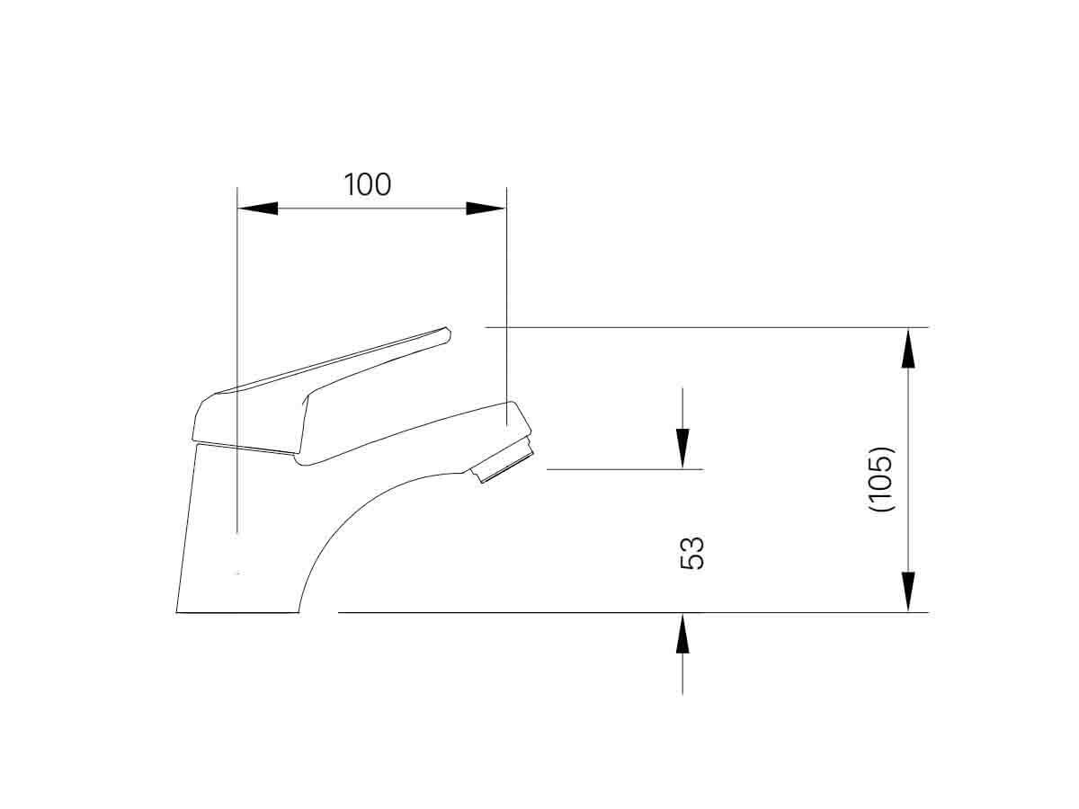 Bản vẽ kỹ thuật của vòi chậu INAX LFV-20S