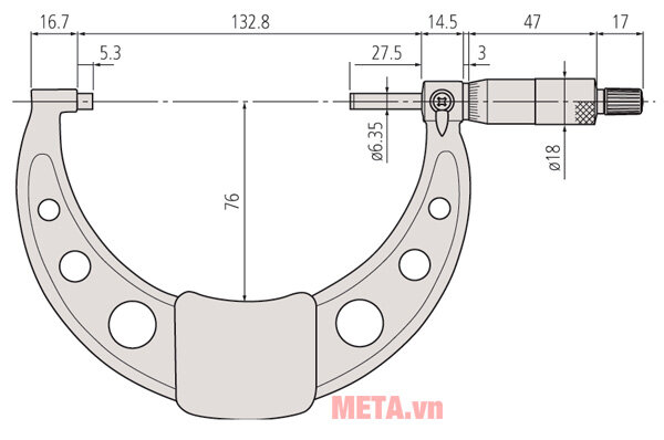 Panme đo ngoài cơ khí Mitutoyo 103-141-10 (100-125mm/±3µm)