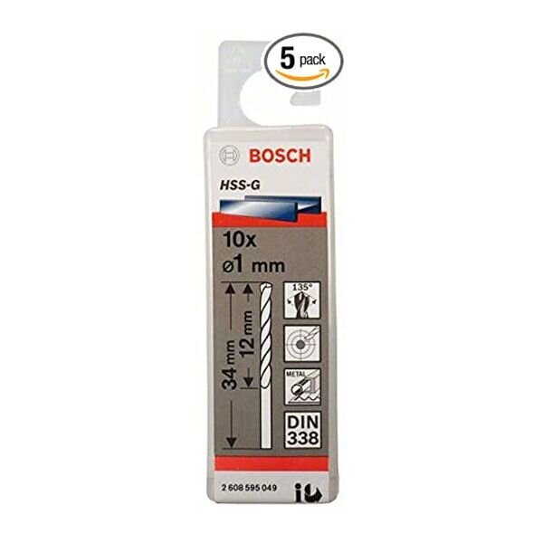 Mũi khoan sắt HSS-G 3.5mm (hộp 10 mũi) Bosch 2608595058