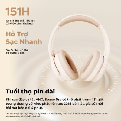 Tai nghe không dây chụp tai Soundpeats Space Pro 7