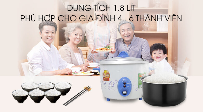 Nồi cơm Điện Sharp 1.8 lít KSH-D19V Nồi cơm Điện Sharp 1.8 lít KSH-D19V