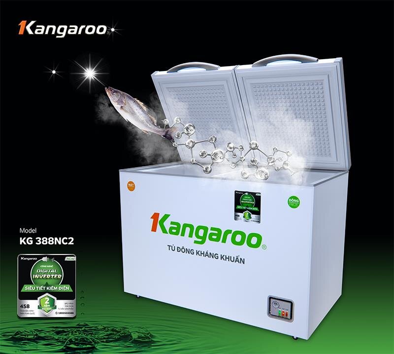 Tủ đông Kangaroo KG388NC2 388 Lít - Kháng khuẩn Tủ đông Kangaroo KG388NC2 388 Lít - Kháng khuẩn