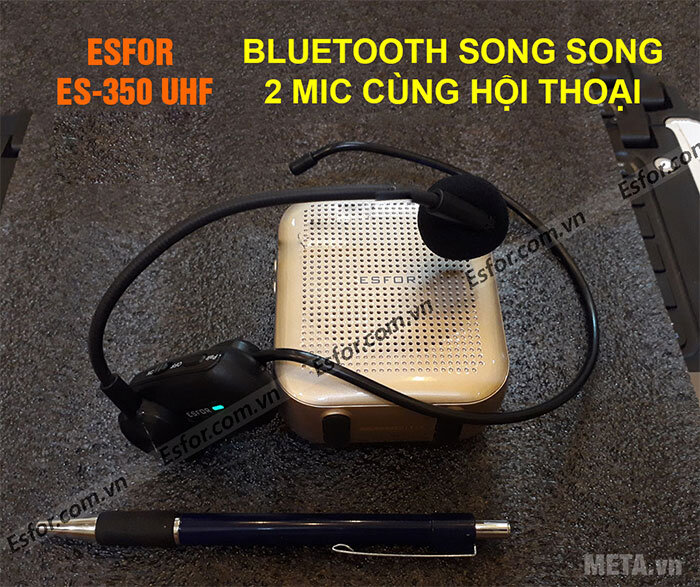 Máy trợ giảng ESFOR ES-350, Mic không dây UHF, loa bluetooth ES350