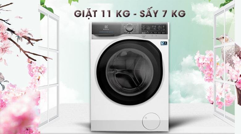 Máy giặt 11Kg   Sấy 7Kg Electrolux EWW1141AEWA