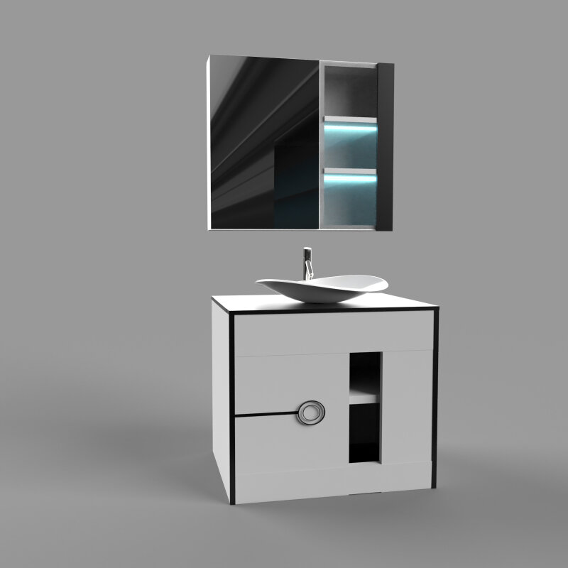 Bộ tủ chậu và tủ gương led size 800mm MOWOEN MW6608-80