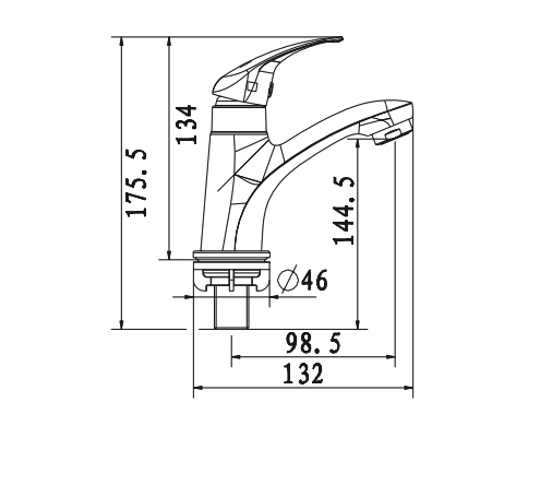 Bản vẽ kỹ thuật vòi lavabo American Standard WF-4611 (Lạnh)