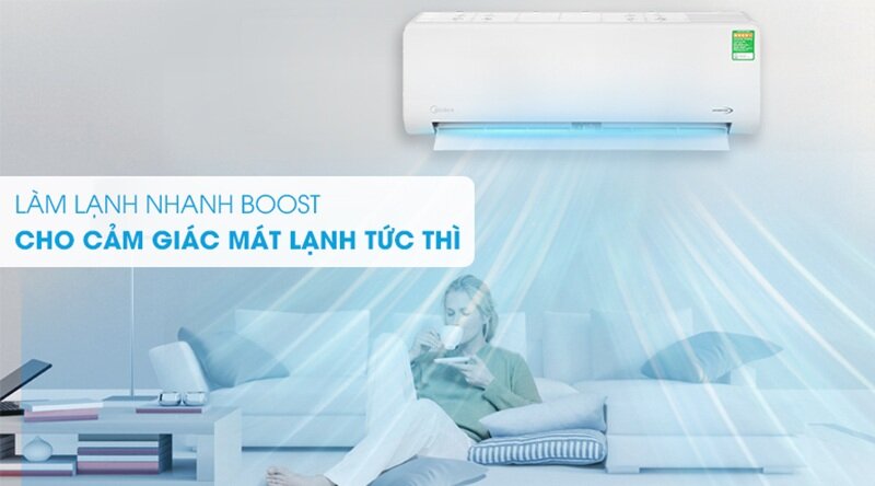 Điều hòa MDV Inverter 9000 BTU 1 chiều MDVG-10CRDN8 làm lạnhnhanh 