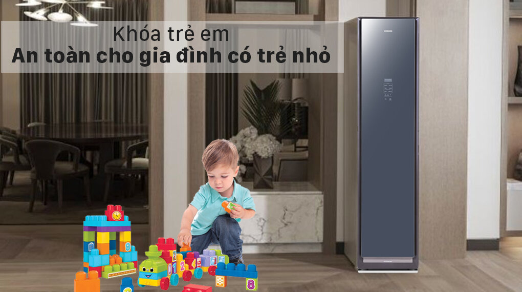Tủ chăm sóc áo quần thông minh Samsung DF60R8600CG/SV - Khóa trẻ em