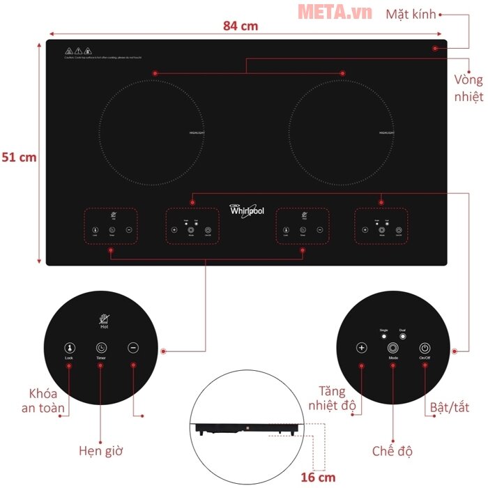 Bếp hồng ngoại Whirlpool ACT752/BLV