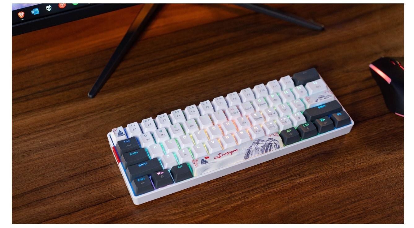 Bàn phím cơ không dây Edra EK361W Snow Brown Switch (White-Gray) 3