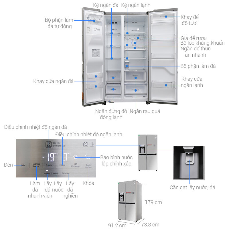 Tủ lạnh LG 601 lít GR-D247JS Tủ lạnh LG 601 lít GR-D247JS