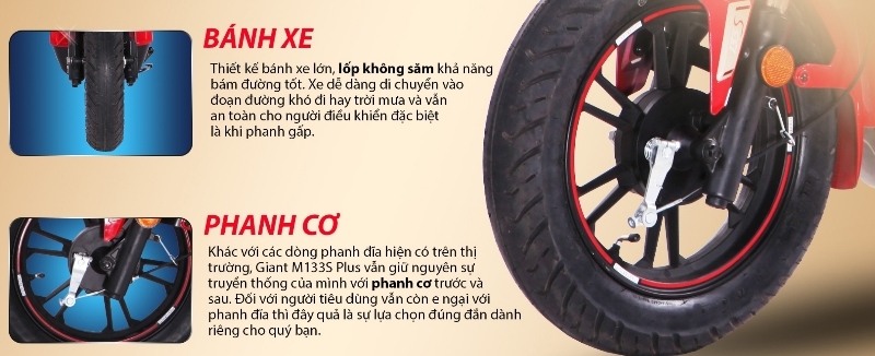 Xe đạp điện Giant M133S Plus hệ thống phanh