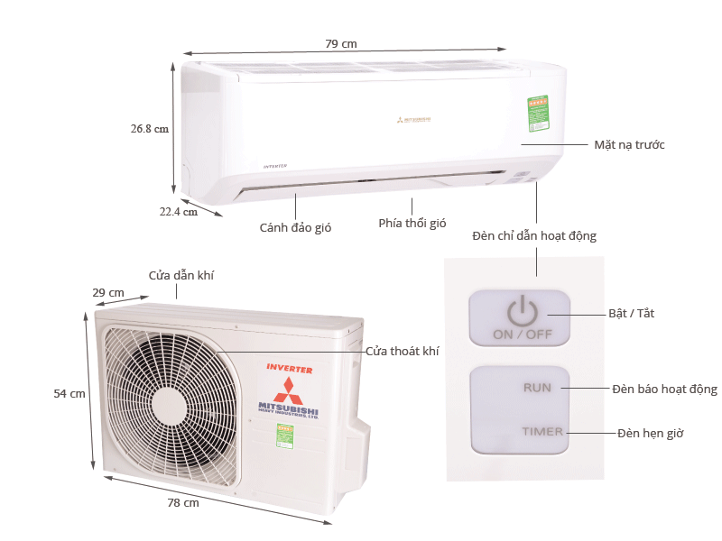 Máy lạnh Mitsubishi 1.5 HP SRK13YN-5 Máy lạnh Mitsubishi 1.5 HP SRK13YN-5