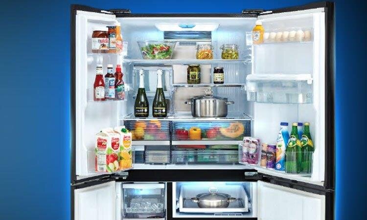 Tủ lạnh 5 cánh SBS Sharp SJ-F5X75VGW-BK 758 Lít,J-Tech Inverter