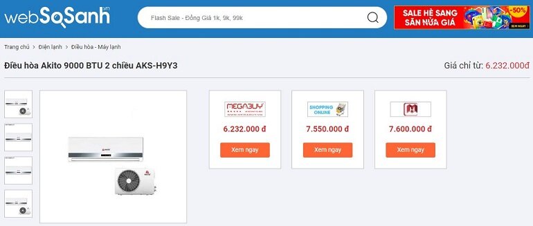 Điều hòa Akito 9000BTU 2 chiều AKS-H9Y3 có giá thành phải chăng 