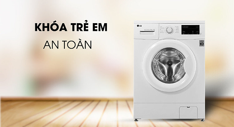 Máy giặt LG Inverter 8 kg FM1208N6W-An toàn với khóa trẻ em