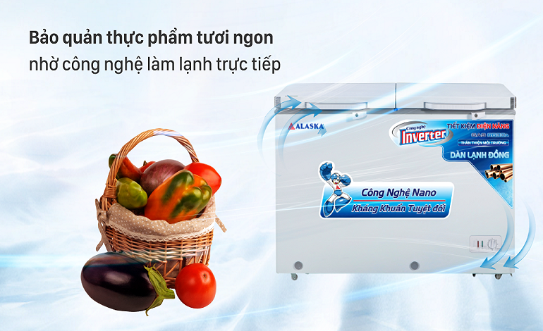 Tủ đông Alaska inverter 2 ngăn 282 lít BCD-4568CI
