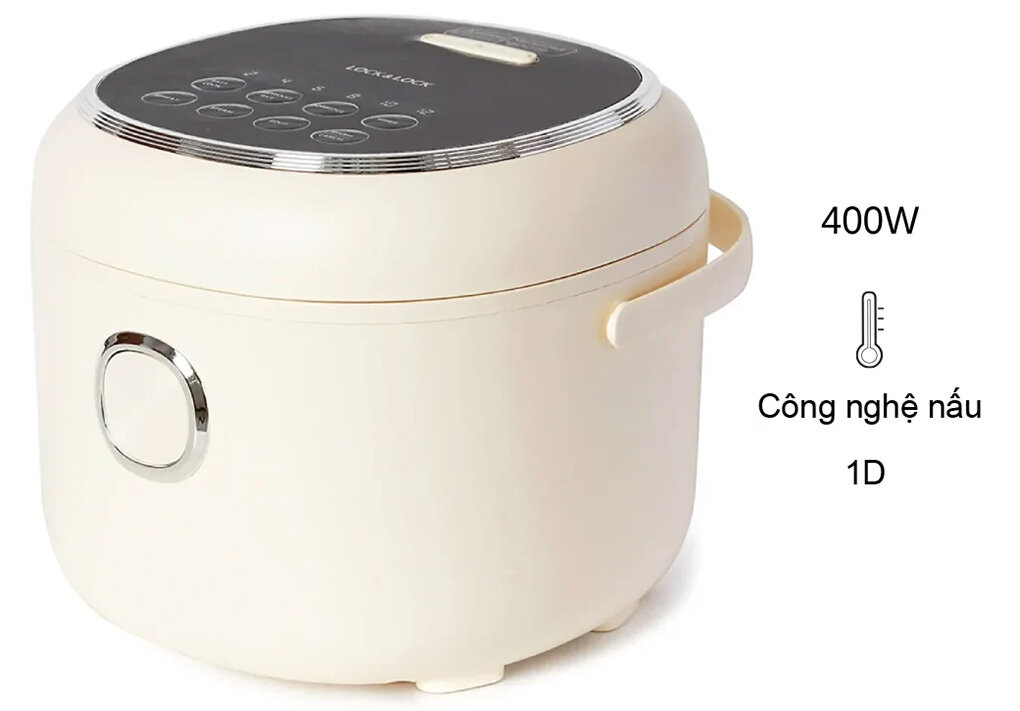 Nồi cơm điện Lock&Lock EJR716IVY 0.8 lít nấu cơm nhanh chín