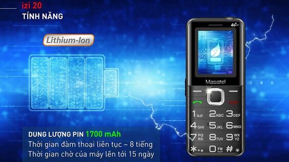 Dung lượng pin đủ để đảm thoại 8 tiếng 1
