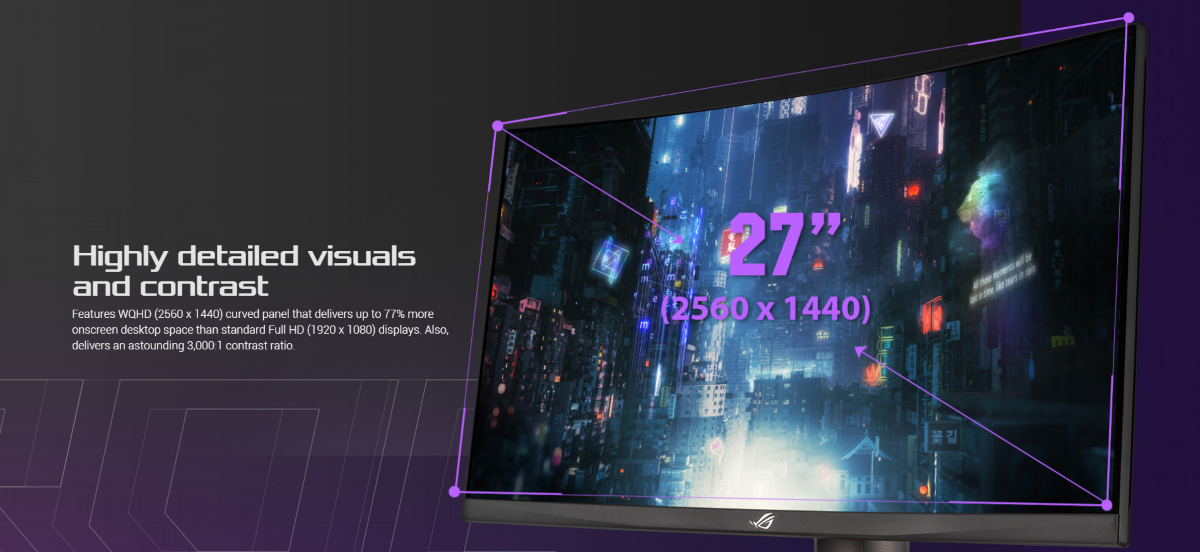 Màn hình Asus ROG XG27WQ tương phản cao
