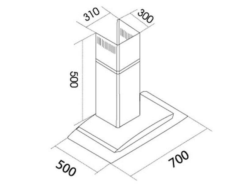 Kích thước lắp đặt máy hút mùi D’mestik TL4170 DMK