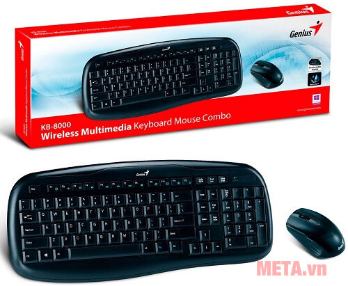Bộ bàn phím, chuột không dây Genius KB-8000X Bộ bàn phím, chuột không dây Genius KB-8000X