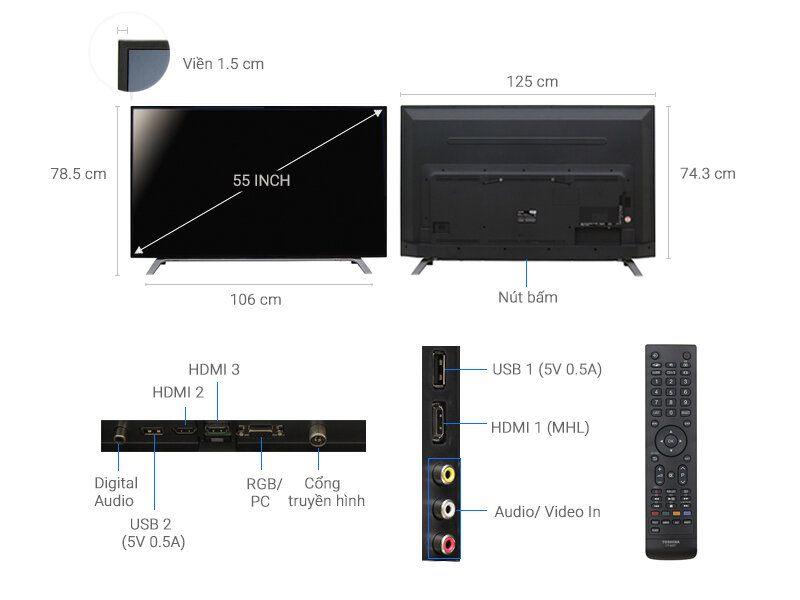Tivi Toshiba 55 inch 55L3650 Tivi Toshiba 55 inch 55L3650