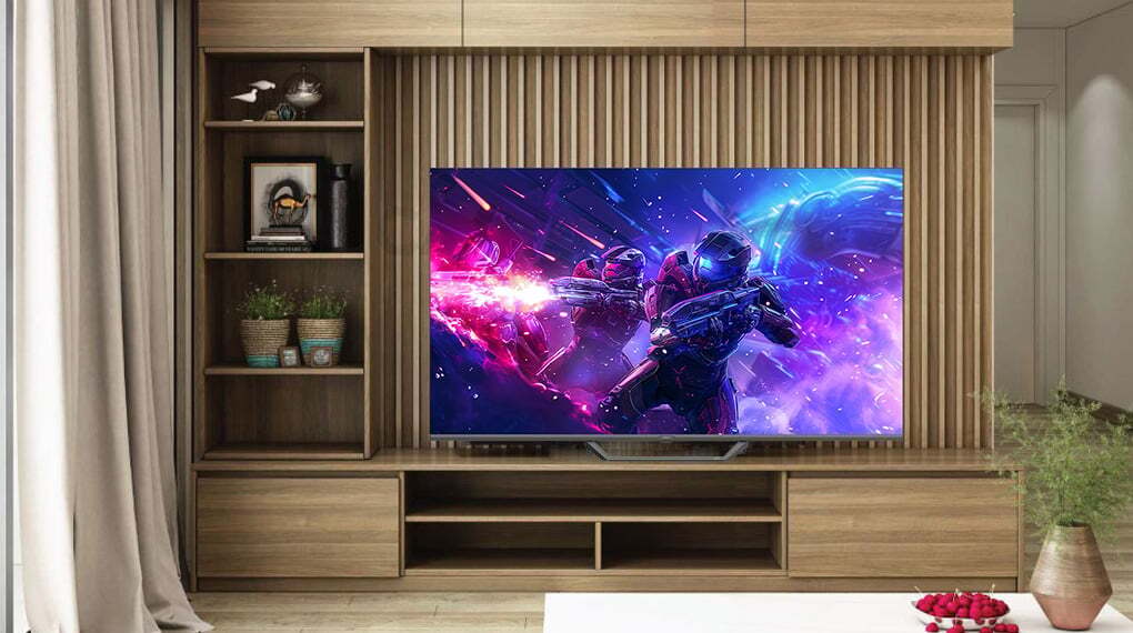 Thiết kế sang trọng, tinh tế Google Tivi QLED Aqua 4K 65 inch AQT65S80EUX