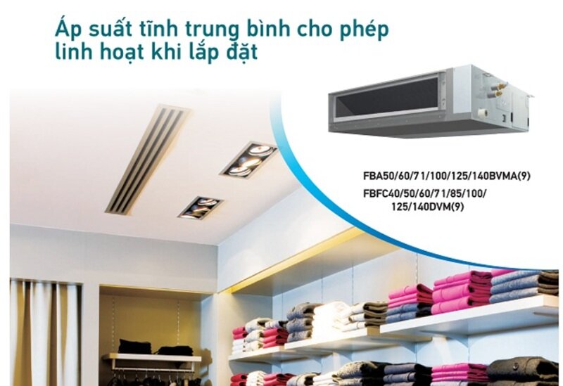 Điều hòa giấu trần nối ống gió Daikin Inverter 48000 BTU 1 chiều FBA140BVMA9/RZF140CYM