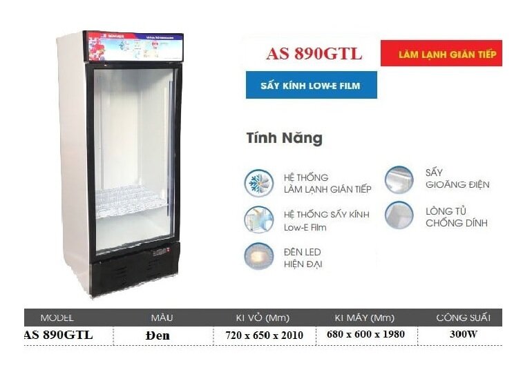 Tủ mát Denver 1 cánh 500 lít AS 890GTL