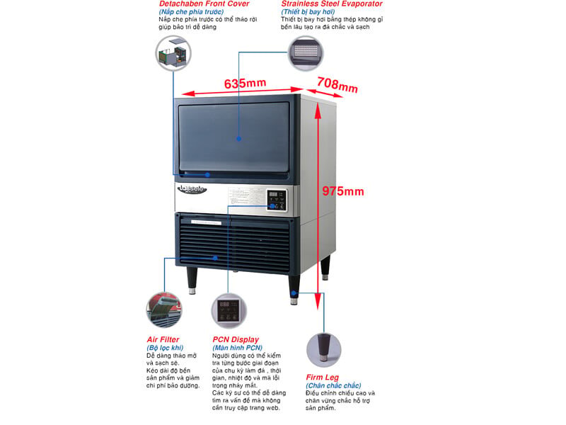 Cấu tạo của máy làm đá 