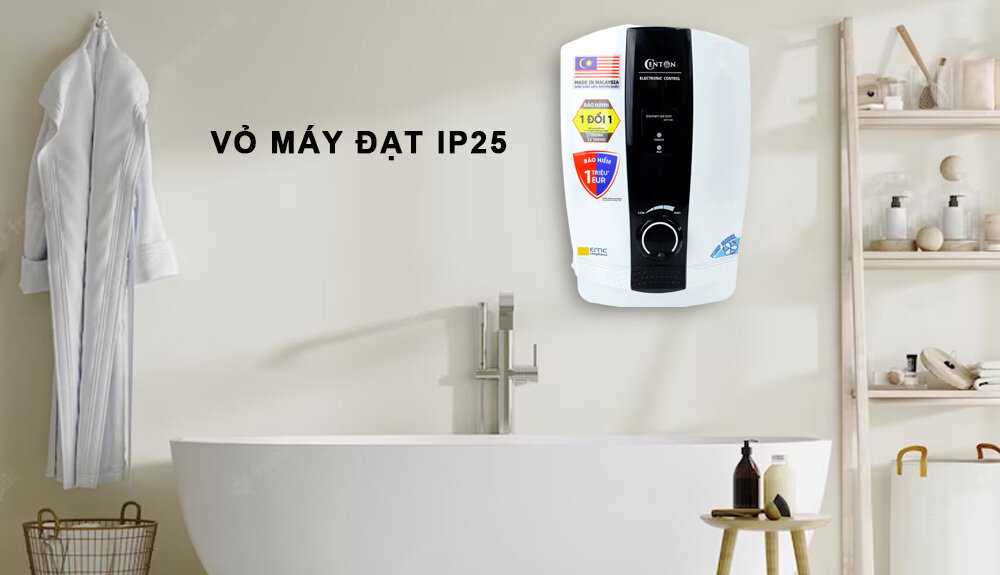 Máy Nước Nóng Trực Tiếp Centon 8338EP-EMC có vỏ máy đạt chuẩn IP25