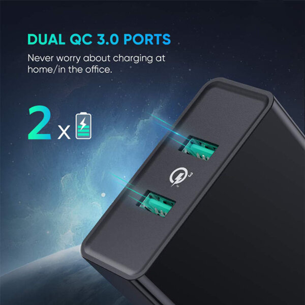 Củ sạc Ugreen 60449 sạc nhanh 36W 2 cổng Quick Charge 3.0 