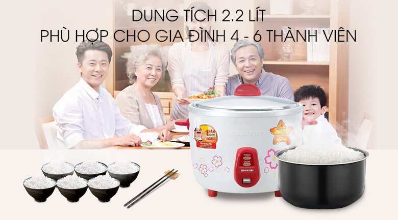 Nồi cơm điện Sharp 2.2 lít KSH-D22V