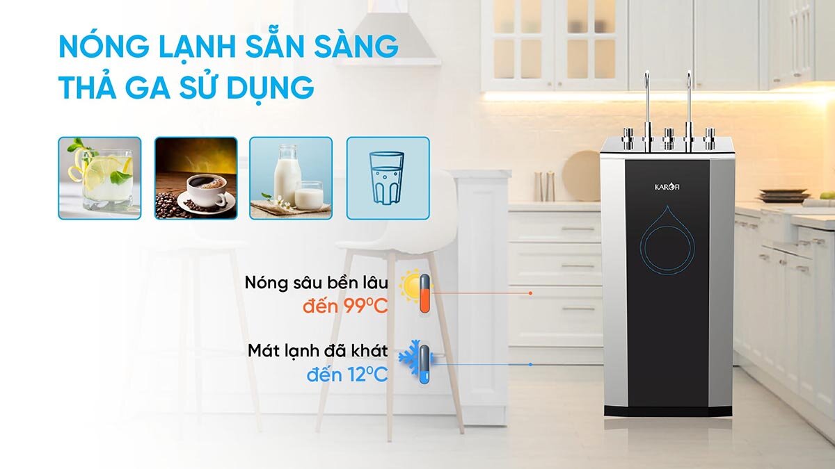  Máy lọc nước Karofi KAD-C55 10 lõi cung cấp nước nóng - lạnh liên tục 