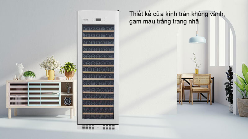 Thiết kế cửa kính tràn không vành, gam màu trắng trang nhã