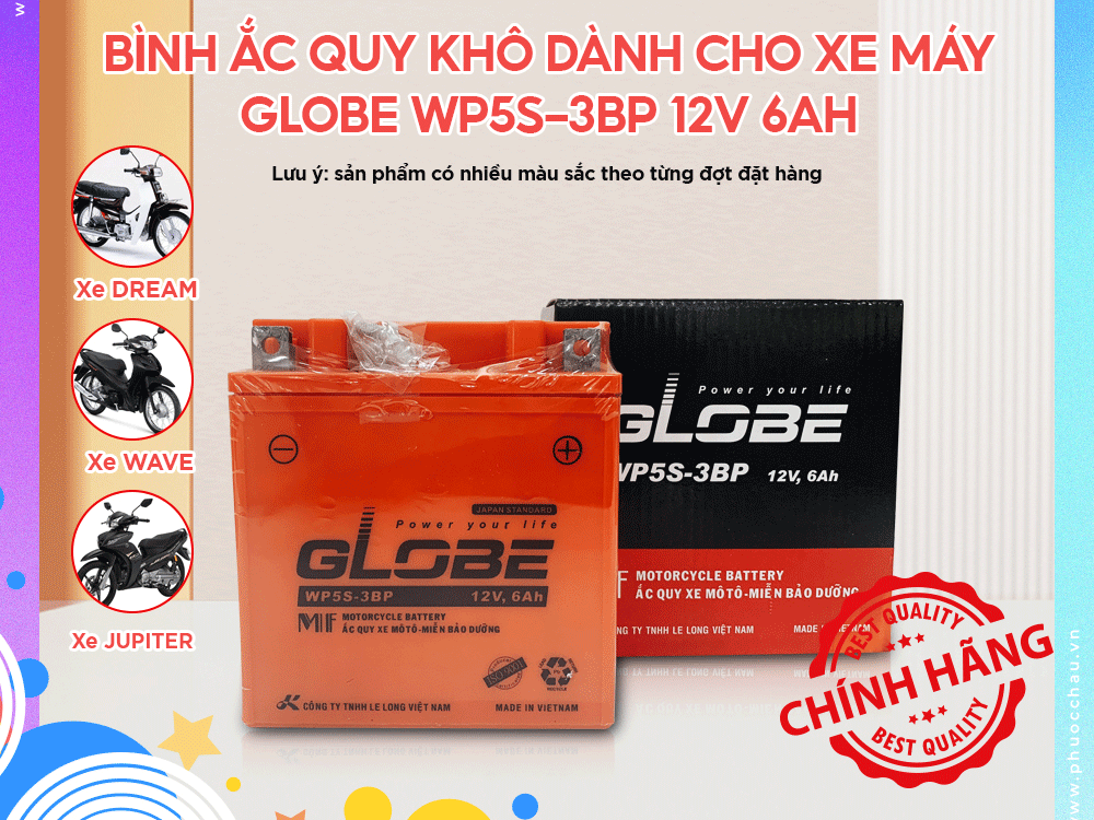 Globe WP5S-3BP dùng cho xe máy Globe WP5S-3BP