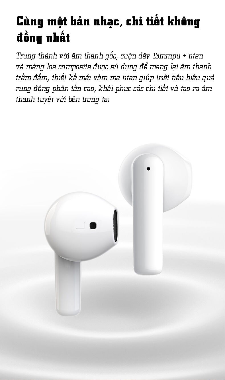 Tai nghe không dây PISEN True wireless Ai3 PA-BHD03 màu trắng