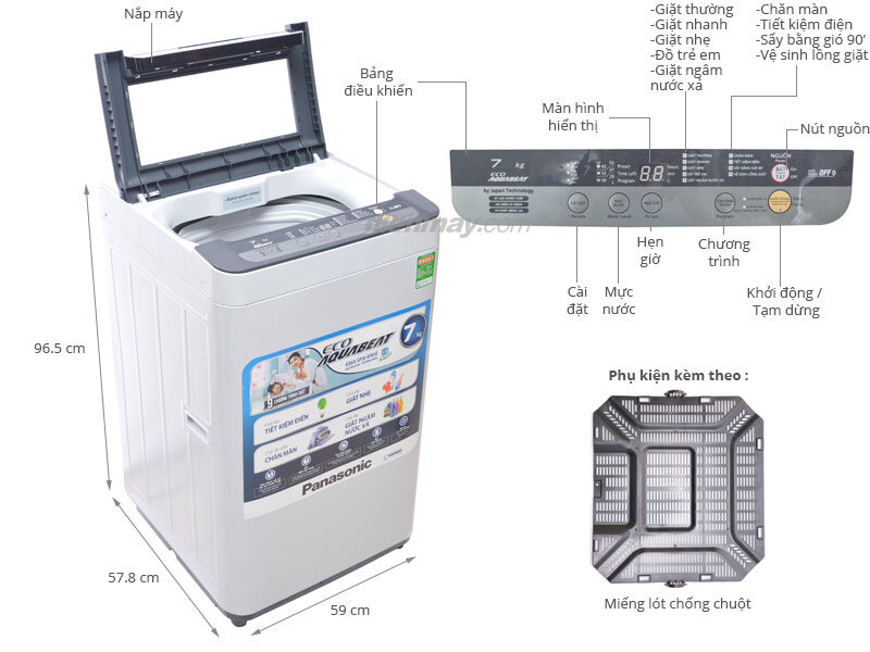 Máy giặt Panasonic NA-F70VB6HRV 7kg Máy giặt Panasonic NA-F70VB6HRV 7kg