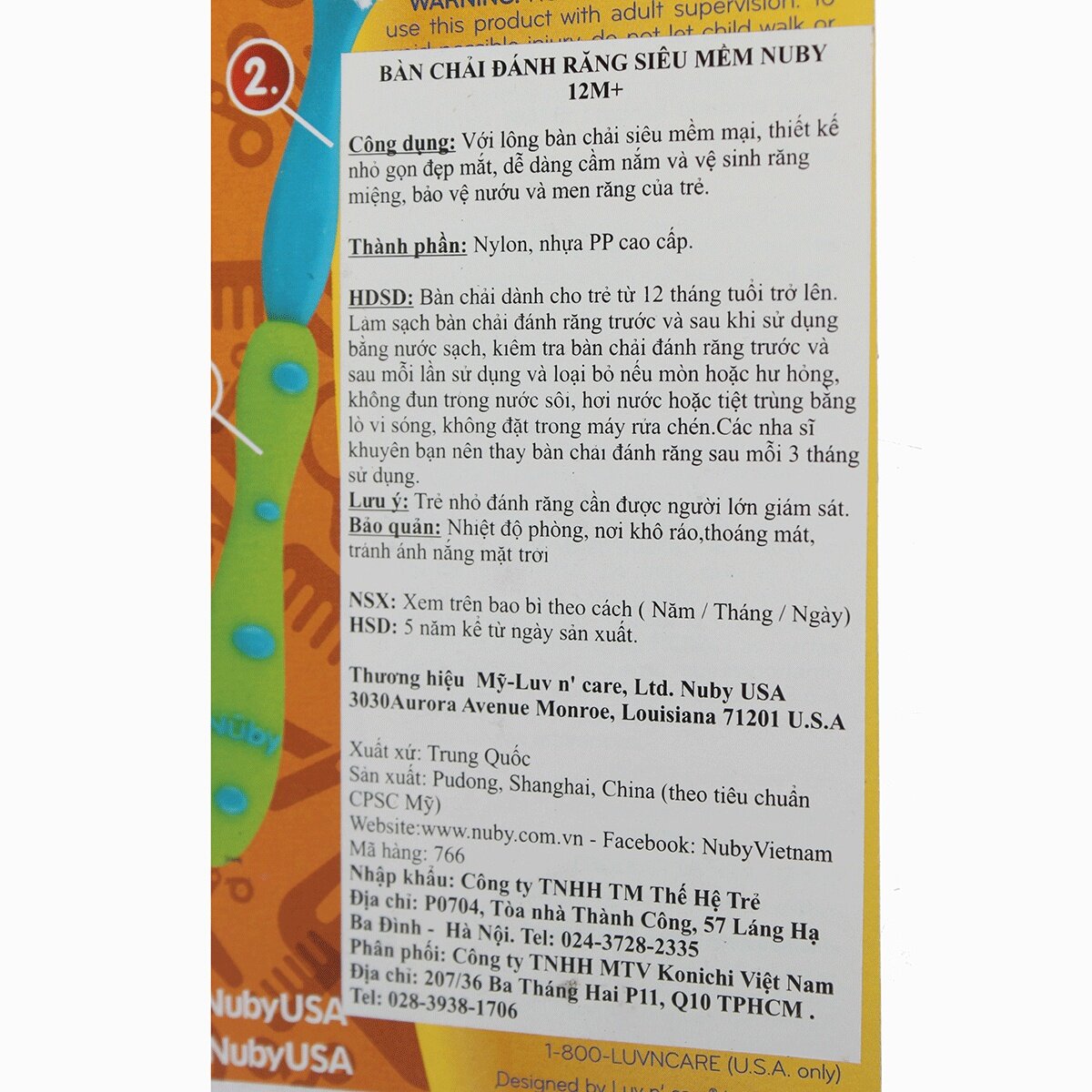 Bàn chải đánh răng cho bé siêu mềm NuBy