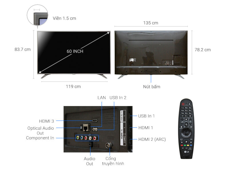 Smart Tivi LG 60 inch 60UH650T
