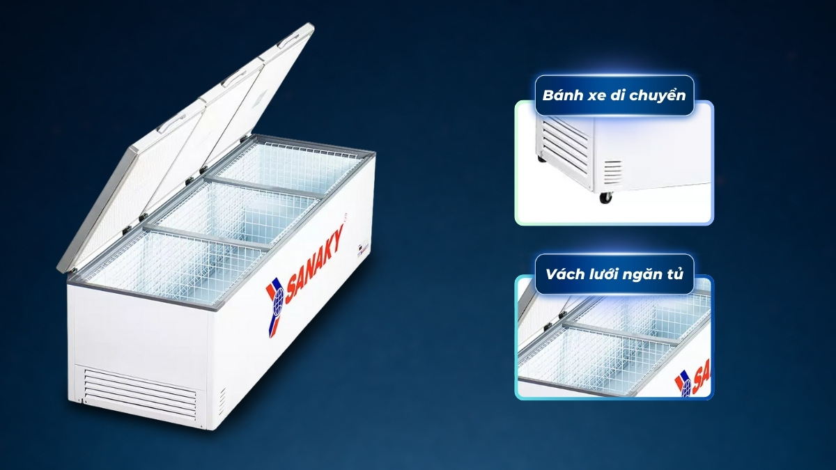 Tủ đông Sanaky 1 ngăn 1700 lít VH-1799HY 5 Một số tiện ích trên Tủ Đông Sanaky 1500 Lít VH-1799HY