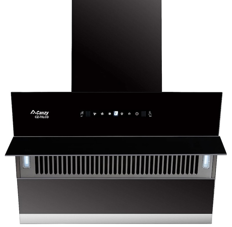 Máy hút mùi kính vát Canzy CZ 70LCD được trang bị lưới lọc nhôm 5 lớp