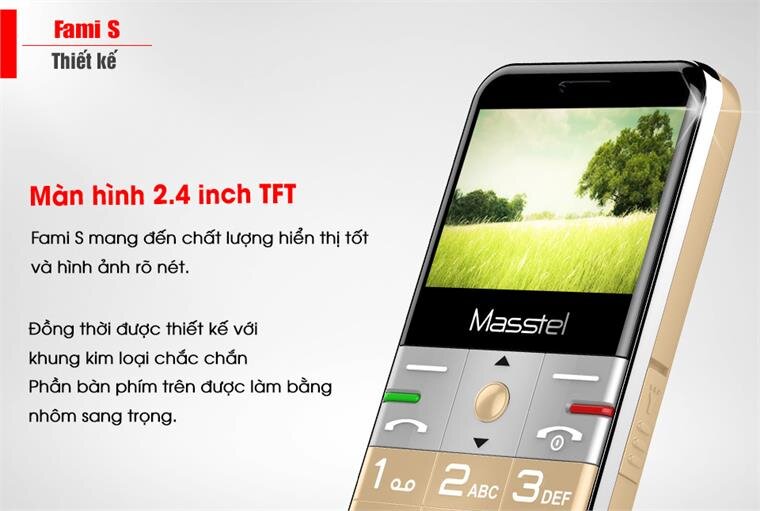 Điện thoại Masstel Fami S - Gold